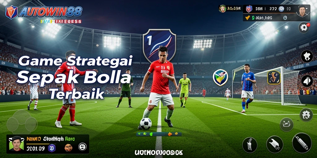 Tampilan gameplay menarik dalam permainan sepak bola.