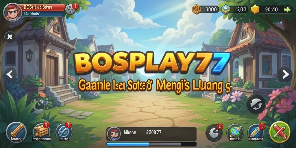 Tampilan gameplay BOSPLAY77 yang menarik dan penuh warna.