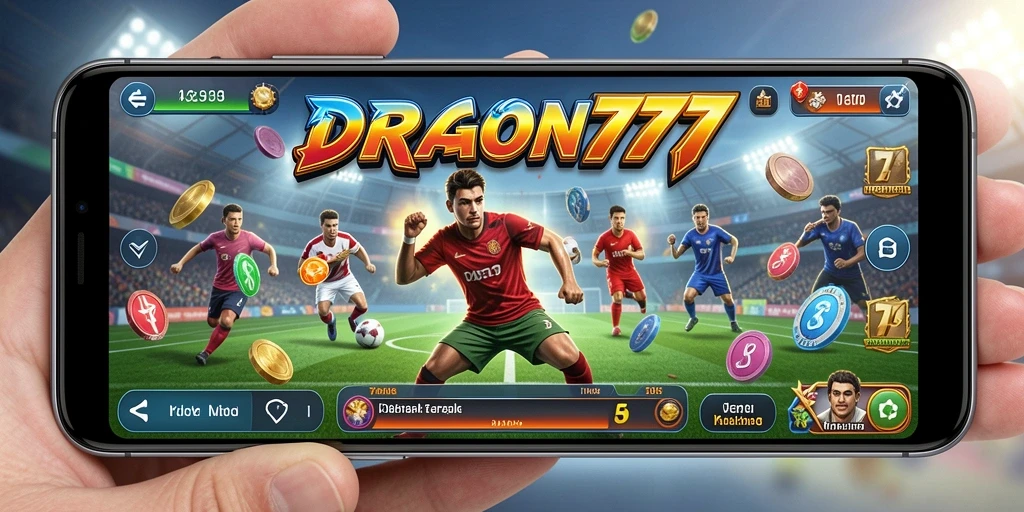 Screenshot utama DRAGON777 menampilkan aksi seru dalam pertandingan olahraga.