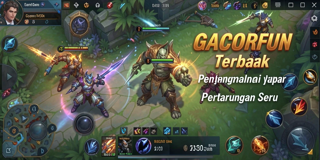 Tampilan aksi seru dalam pertempuran GACORFUN dengan karakter yang dinamis.