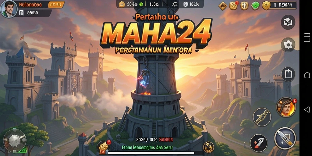 Tampilan aksi seru dari permainan MAHA24 Tower Defense.
