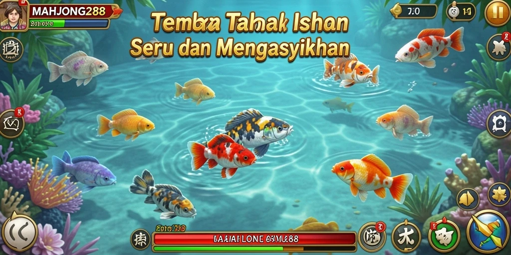 Screenshot gameplay Tembak Ikan di MAHJONG288 yang seru dan penuh aksi.