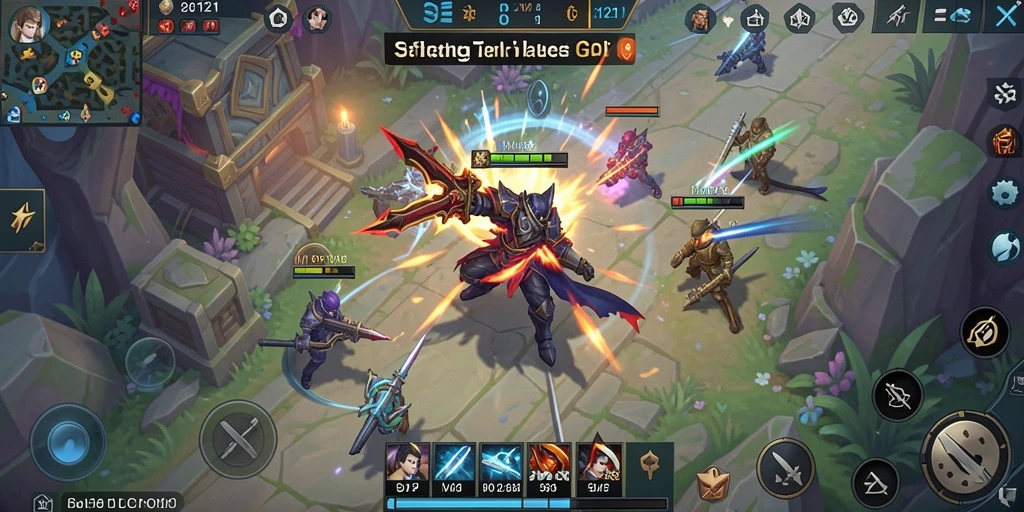 Screenshot gameplay MPO2121 menampilkan aksi pertempuran dan pembangunan strategi.