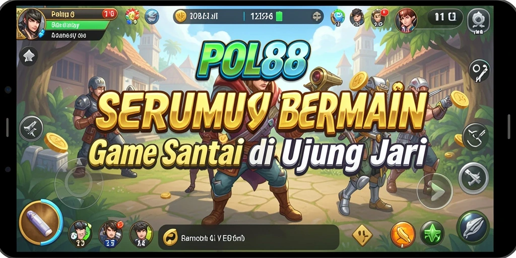 Screenshot POL88 menampilkan pemain sedang menikmati gameplay yang santai dan penuh warna.