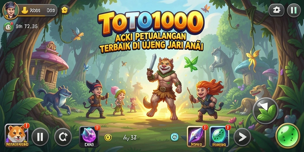 Screenshot menampilkan aksi seru dalam gameplay TOTO1000.