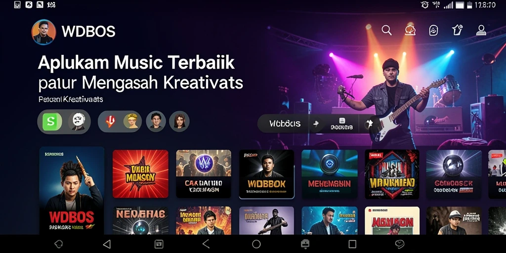 Screenshot WDBOS menunjukkan pengguna sedang menciptakan musik dengan berbagai efek.