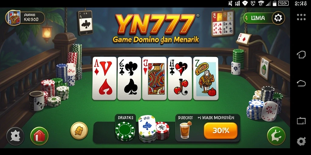 Screenshot permainan YN777 menampilkan keseruan bermain Domino.